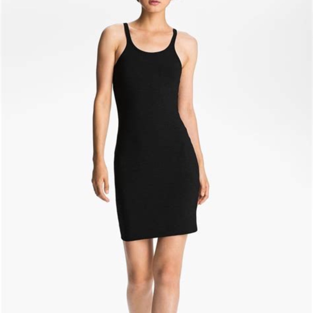 T ALEXANDER WANG Scoop Neck Lightweight Tank Dress Black Sz Medium
